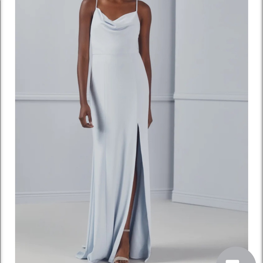 Amsale Tali Ice Blue bridesmaid dress, size 4